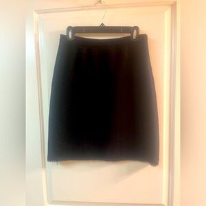 BANANA REPUBLIC 90% Wool Black Boucle Skirt, Size 0